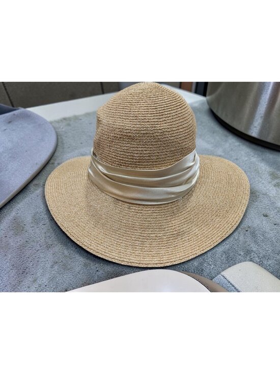 Eugenia Kim- Courtney Woven Fedora Hat w/ Scarf Band UPF Protection, NWT Display main image 4